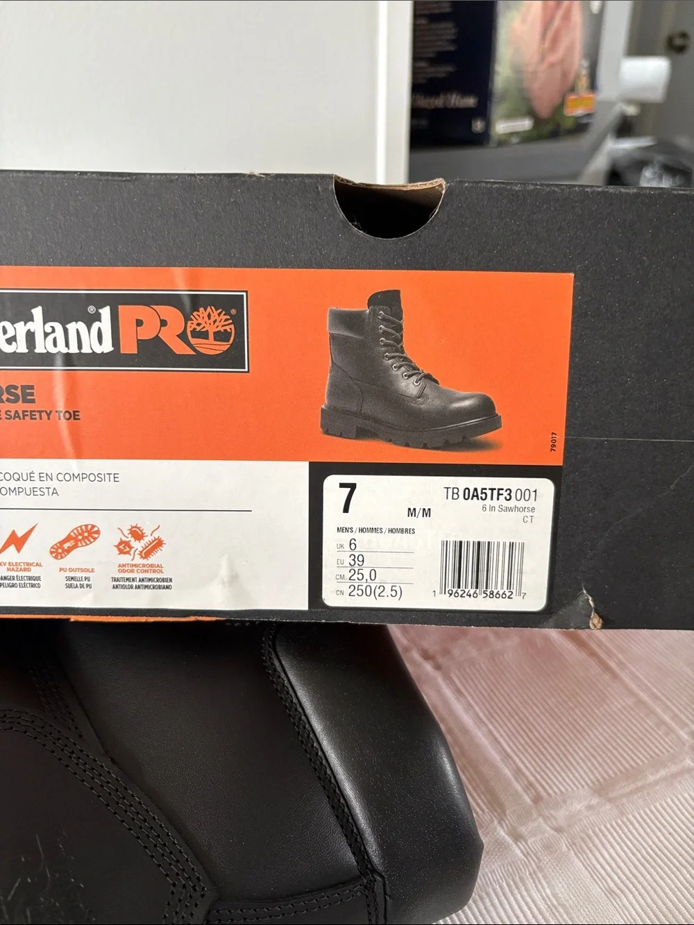 Timberland Pro Sawhorse 6” Composite Safety Toe Black Lace-Up Work Boots